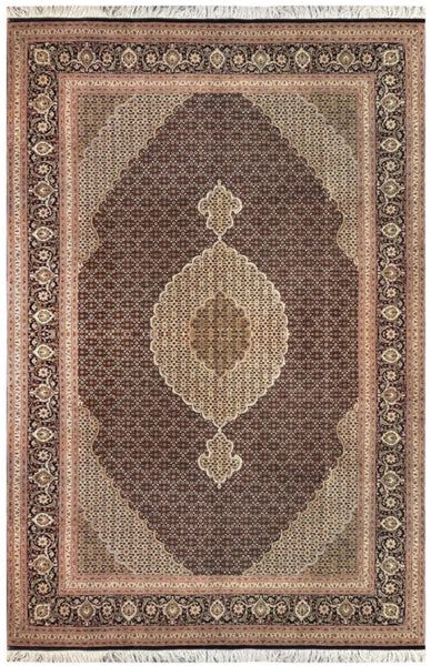 14617 - Tabriz Persian Hand-knotted Authentic/Traditional Carpet/Rug Silk-made Signed-piece/Size/: 10'4" x 6'7"/ 315cm x 201cm