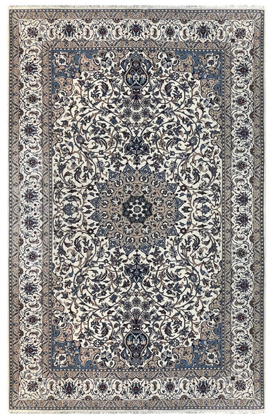 15018 - Nain Persian Hand-Knotted Authentic/Traditional Carpet/Rug Silk-made 10'4" x 6'7"/ 315cm x 201cm