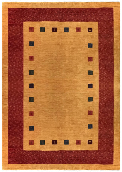 15081 - Lori Persian Hand-knotted Authentic/Nomadic/Tribal Gabbeh/ Size: 9'8" x 6'10" / 295cm x 208cm