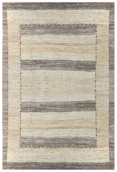 15203-Lori Gabbeh Hand-Knotted/Handmade Persian Rug/Carpet Tribal/Nomadic/Authentic/ Size: 9'7"x 6'7"/ 292cm x 201cm