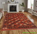 16244-Khal Mohammad Hand-Knotted/Handmade Afghan Rug/Carpet Traditional/Authentic/ Size: 9'9" x 6'9"/ 297cm x 206cm