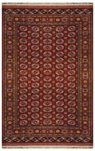 16600-Royal Khal Mohammad Hand-Knotted/Handmade Afghan Rug/Carpet Tribal/Nomadic Authentic/ Size: 9'0" x 6'6"/ 274cm x 198cm