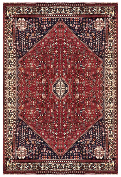 16767 - Abadeh Hand-Knotted/Handmade Persian  Rug/Carpet Traditional/Authentic/ Size: 9'10" x 6'6"/ 300cm x 198cm