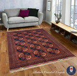 18053- Khal Mohammad Afghan Hand-Knotted Authentic/Traditional/Carpet/Rug Size: 9'6" x 7'5"