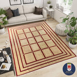 19112-Chobi Ziegler Hand-Knotted/Handmade Afghan Rug/Carpet Tribal/Nomadic Authentic/ Size: 9'5''x 6'8''/ 287cm x 211cm