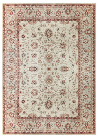 19245-Chobi Ziegler Hand-Knotted/Handmade Afghan Rug/Carpet Tribal/Nomadic Authentic/ Size: 9'9" x 6'11"/ 297cm x 211cm