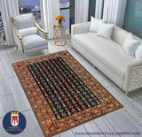 19360-Royal Shirvan Handmade/Hand-knotted Afghan Rug/Carpet Tribal/Nomadic Authentic/ Size: 6'8" x 5'1"/ 203cm x 155cm