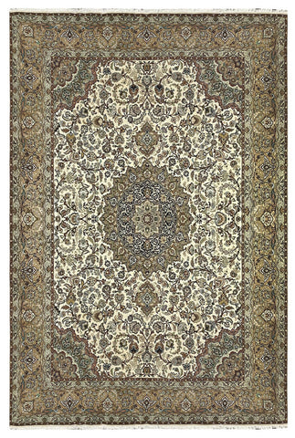 19451 - Tabriz Handmade/Hand-Knotted Persian Rug/Traditional Carpet Authentic/Size: 12'10" x 9'8"/ 391cm x 295cm