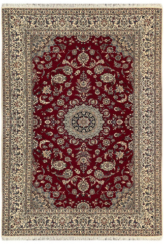 20565-Nain Hand-Knotted/Handmade  Persian Rug/Carpet Traditional Authentic/ Size: 8'0" x 5'0"/ 244cm x 153cm
