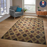 21523-Kazak Handmade/Hand-Knotted Afghan Rug/Carpet Tribal/Nomadic Authentic/ Size: 9'7" x 6'6"/ 292cm x 198cm