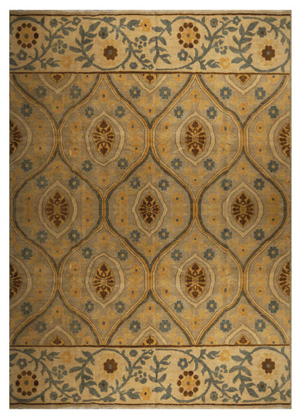 21763 - Chobi Ziegler Hand-Knotted/Handmade Afghan Rug/Carpet Modern Authentic/Size: 9'8" x 8'2"/ 295cm x 249cm
