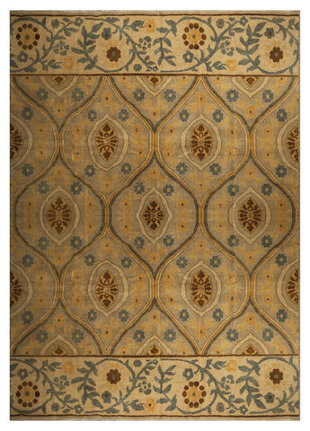 21763 - Chobi Ziegler Hand-Knotted/Handmade Afghan Rug/Carpet Modern Authentic/Size: 9'8" x 8'2"/ 295cm x 249cm