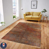 22254 - Indian Hand-knotted/Hand-weaved Rug/Carpet Authentic/Modern/Classic/Contemporary/Modern/Size: 9'8" x 6'5"/ 295cm x 196cm