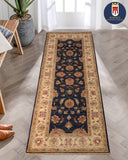 22303 - Chobi Ziegler Hand-knotted/Handmade Afghan Rug/Carpet Traditional Authentic/Size: 6'10" x 2'6"/ 208cm x 76cm
