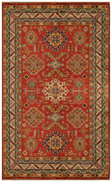 22461 -  Royal Kazak Hand-Knotted/Handmade Afghan Tribal/Nomadic Authentic/Size: 6'10" x 5'1"/ 208cm x 155cm
