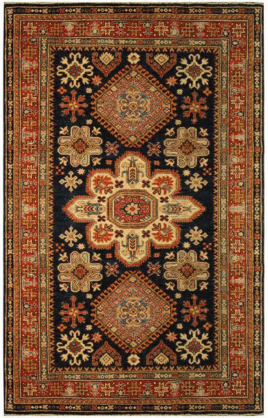 22462 - Royal Kazak Hand-Knotted/Handmade Afghan Tribal/Nomadic Authentic/Size: 6'9" x 4'9"/ 206cm x 145cm