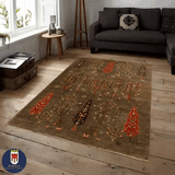 22610 - Chobi Ziegler Hand-Knotted/Handmade Afghan Rug/Carpet Modern Authentic/Size: 6'5" x 5'1"