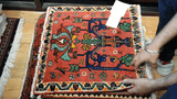 24451-Ghashgai Hand-Knotted/Handmade Persian Rug/Carpet Tribal / Nomadic Authentic/Size: 1'10" x 1'10"