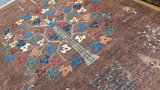 24917-Chobi Ziegler Hand-knotted/Handmade Afghan Rug/Carpet Traditional Authentic / Size: 10'0" x 7'1"/305cm x 216cm