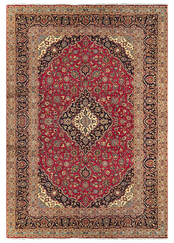 25568-Kashan Hand-Knotted/Handmade Persian Rug/Carpet Traditional/Authentic/Size: 11'10" x 8'2"/361cm x 249cm