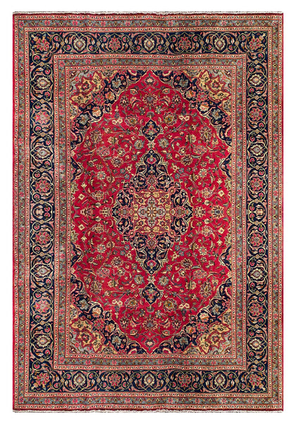 25624-Mashad Hand-Knotted/Handmade Persian Rug/Carpet Traditional Authentic/ Size: 9'10" x 6'8"/300cm x 203cm