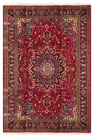 25754-Mashad Hand-Knotted/Handmade Persian Rug/Carpet Traditional Authentic/ Size: 10'0" x 6'11"/305cm x 211cm
