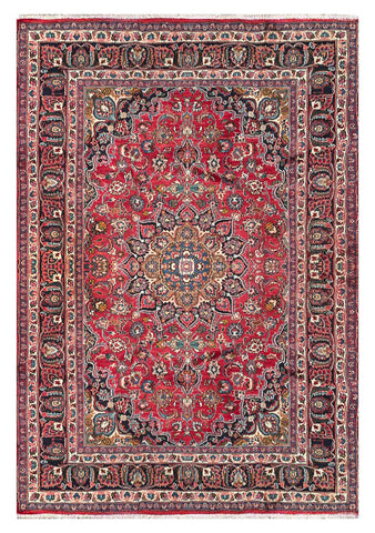 25759-Mashad Hand-Knotted/Handmade Persian Rug/Carpet Traditional Authentic/ Size: 9'5" x 6'6"/287cm x 198cm