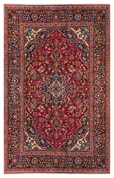 25760-Kashan Hand-Knotted/Handmade Persian Rug/Carpet Traditional/Authentic/Size: 10'1" x 6'5"/307cm x 196cm