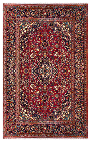 25760-Kashan Hand-Knotted/Handmade Persian Rug/Carpet Traditional/Authentic/Size: 10'1" x 6'5"/307cm x 196cm