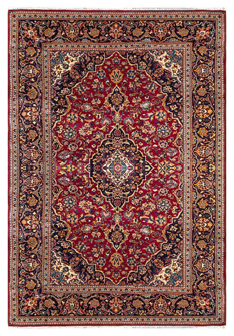 25762-Kashan Hand-Knotted/Handmade Persian Rug/Carpet Traditional/Authentic/Size: 9'11" x 6'9"/302cm x 206cm