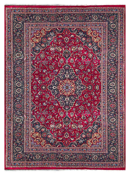 25772-Mashad Hand-Knotted/Handmade Persian Rug/Carpet Traditional Authentic/ Size: 9'4" x 6'9"/284cm x 206cm