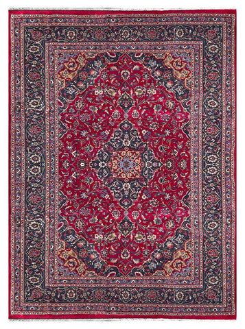 25772-Mashad Hand-Knotted/Handmade Persian Rug/Carpet Traditional Authentic/ Size: 9'4" x 6'9"/284cm x 206cm
