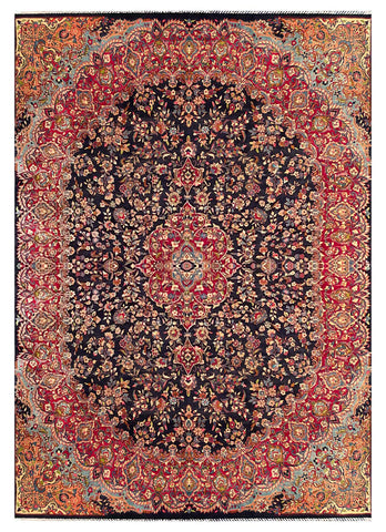 25799-Mashad Hand-Knotted/Handmade Persian Rug/Carpet Traditional Authentic/ Size: 13'7" x 9'7"/414cm x 292cm