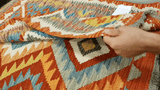 26017- Kelim Hand-Woven/Flat Weaved/Handmade Afghan /Carpet Tribal/Nomadic Authentic/Size: 2'11" x 2'0" / 91cm x 61cm