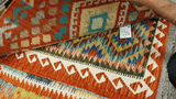 26020- Kelim Hand-Woven/Flat Weaved/Handmade Afghan /Carpet Tribal/Nomadic Authentic/Size: 3'0" x 2'6" / 91cm x 76cm