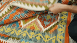 26025- Kelim Hand-Woven/Flat Weaved/Handmade Afghan /Carpet Tribal/Nomadic Authentic/Size: 2'11" x 2'0" / 89cm x 61cm