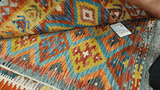 26030- Kelim Hand-Woven/Flat Weaved/Handmade Afghan /Carpet Tribal/Nomadic Authentic/Size: 3'3" x 2'2" / 99cm x 66cm