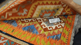 26033- Kelim Hand-Woven/Flat Weaved/Handmade Afghan /Carpet Tribal/Nomadic Authentic/Size: 2'11" x 2'0" / 89cm x 61cm