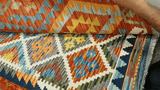 26053- Kelim Hand-Woven/Flat Weaved/Handmade Afghan /Carpet Tribal/Nomadic Authentic/Size: 2'11" x 2'0"/89cm x 61cm