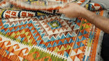 26067- Kelim Hand-Woven/Flat Weaved/Handmade Afghan /Carpet Tribal/Nomadic Authentic/Size: 2'11" x 2'0"/89cm x 61cm