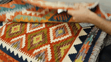 26071- Kelim Hand-Woven/Flat Weaved/Handmade Afghan /Carpet Tribal/Nomadic Authentic/Size: 2'11" x 2'0"/89cm x 61cm