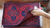 26393- Khal Mohammad Afghan Hand-Knotted Authentic/Traditional/Rug/Size: 2'1" x 1'3"/64cm x 38cm