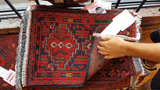 26395- Khal Mohammad Afghan Hand-Knotted Authentic/Traditional/Rug/Size: 1'9" x 1'3"/53cm x 38cm