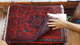 26396- Khal Mohammad Afghan Hand-Knotted Authentic/Traditional/Rug/Size: 2'0" x 1'4"/61cm x 41cm