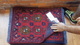 26414- Khal Mohammad Afghan Hand-Knotted Authentic/Traditional/Rug/Size: 2'0" x 1'3"/61cm x 38cm