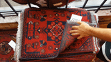 26446 - Khal Mohammad Afghan Hand-Knotted Authentic/Traditional/Rug/Size: 1'9" x 1'4"/53cm x 41cm
