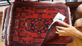 26466 - Khal Mohammad Afghan Hand-Knotted Authentic/Traditional/Rug/Size: 1'9" x 1'4"/53cm x 41cm