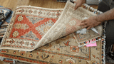 26502-Chobi Ziegler Hand-Knotted/Handmade Afghan Rug/Carpet Modern Authentic/Size: 3'3" x 1'6"/99cm x 46cm