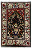 26747-Sarough Hand-Knotted/Handmade Persian Rug/Carpet Traditional Authentic/ Size: 3'3"x 2'4"/99cm x 71cm