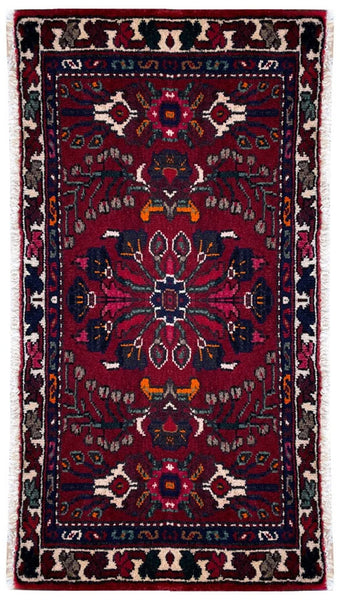 26789-Hamadan Hand-Knotted/Handmade Persian Rug/Carpet Tribal/Nomadic Authentic/ Size: 3'6" x 1'11"/107cm x 58cm